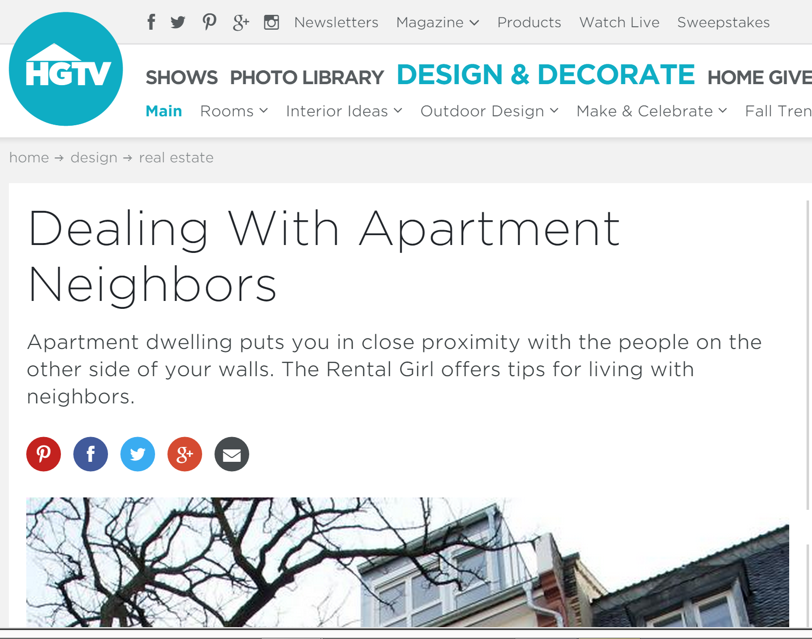 HGTV Dealing with Apartment Neighbors